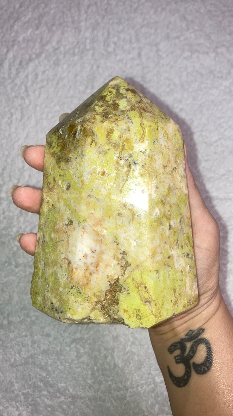 Large Chunky Green Opal Tower