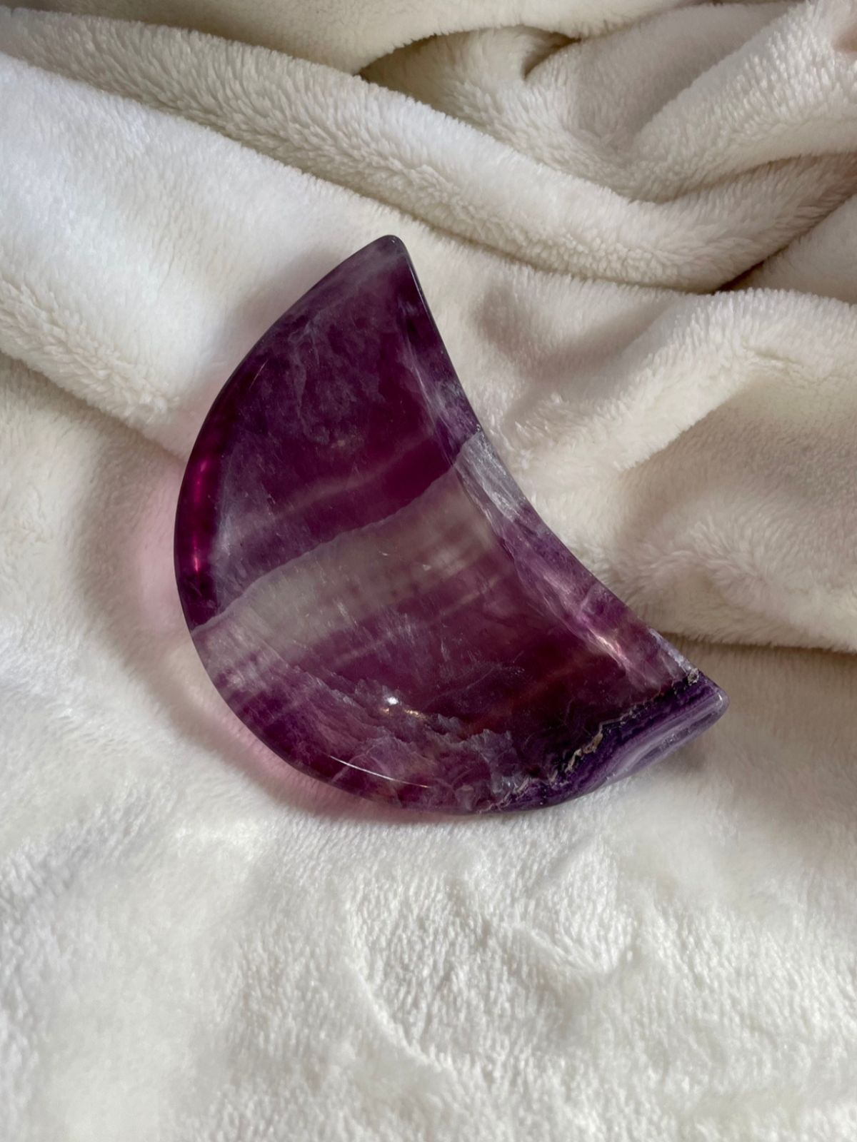 Purple Flourite Moon Bowl