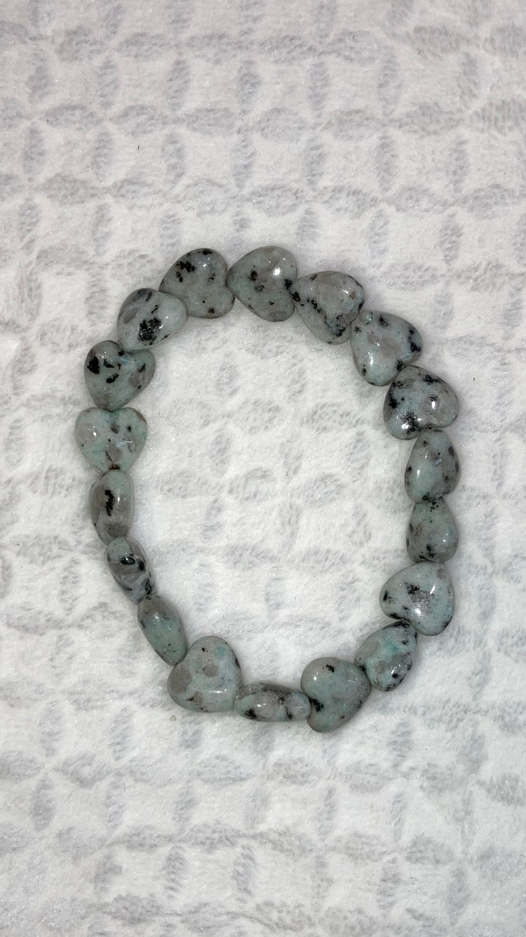 Kiwi Jasper Heart Bracelet