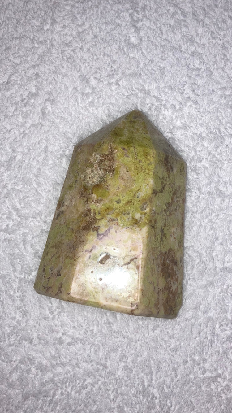 Large Chunky Green Opal Tower