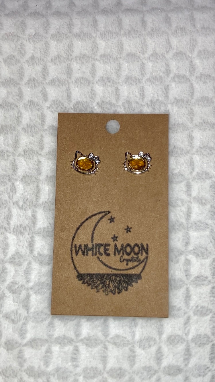 Citrine Kitty Earrings