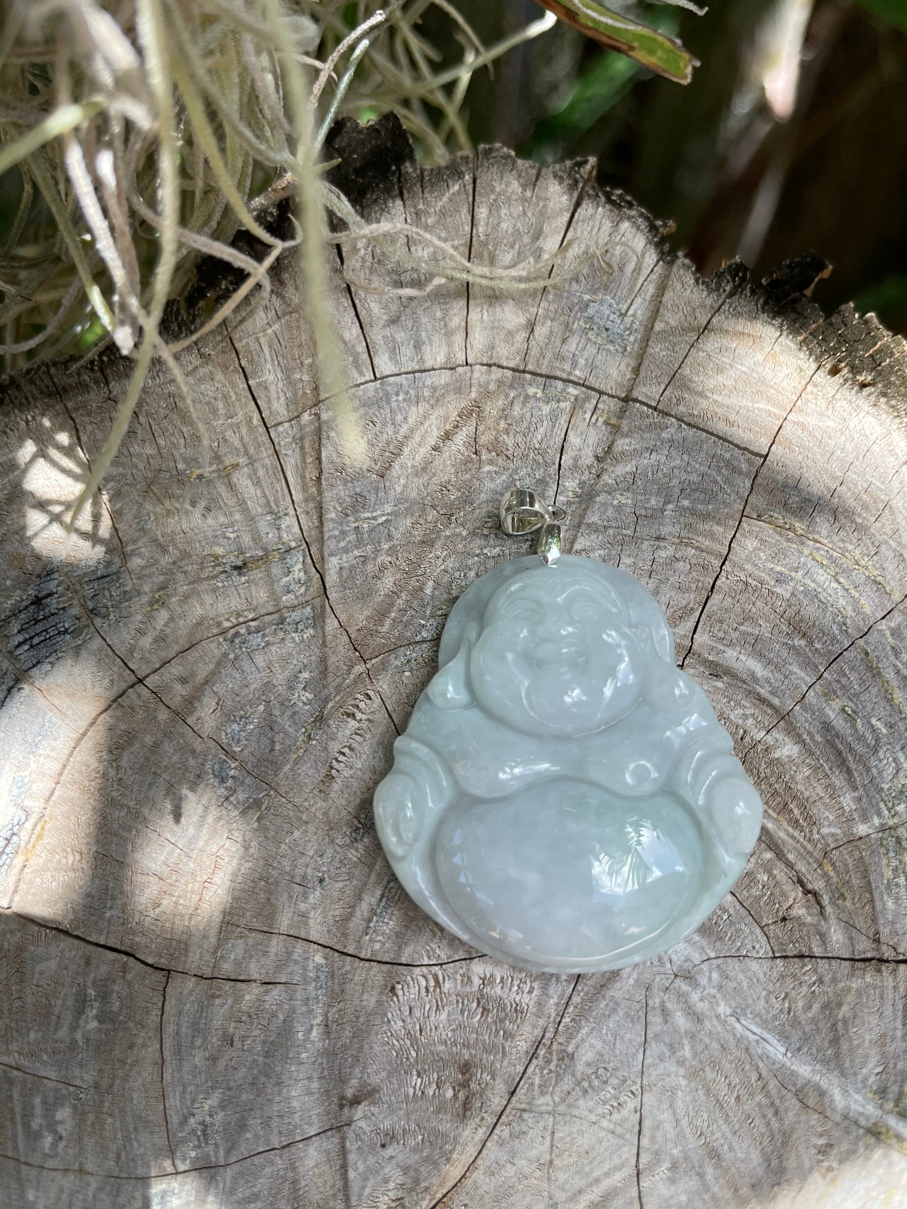 Light Green Jade Buddha Pendant