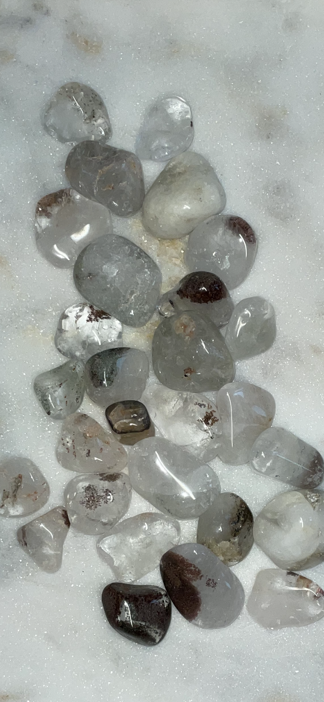 Lodolite "Garden Quartz" Tumbles