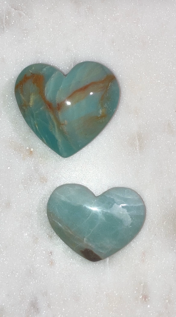 Amazonite Hearts 2pk