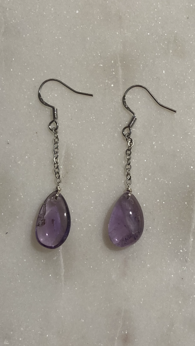 Amethyst Dangle Earrings Earrings