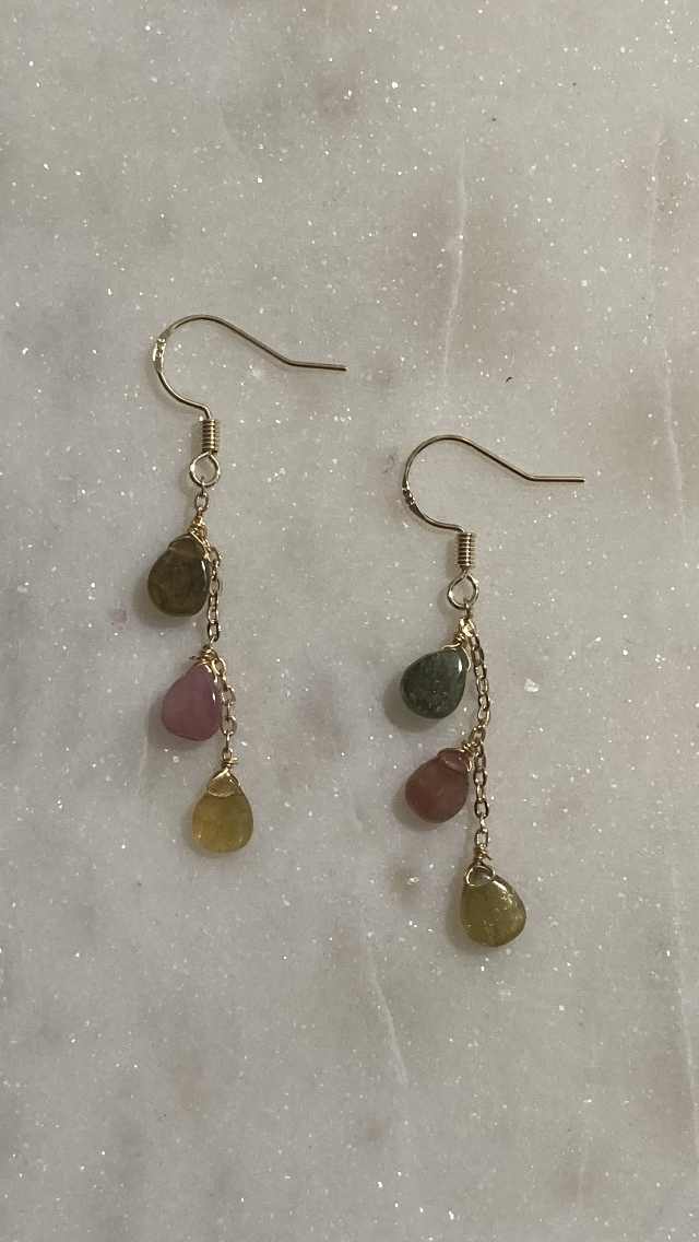 Watermelon Tourmaline Earrings