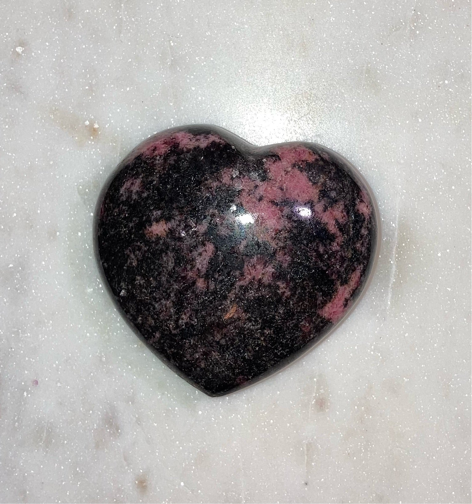 Rhodonite Puffy Heart