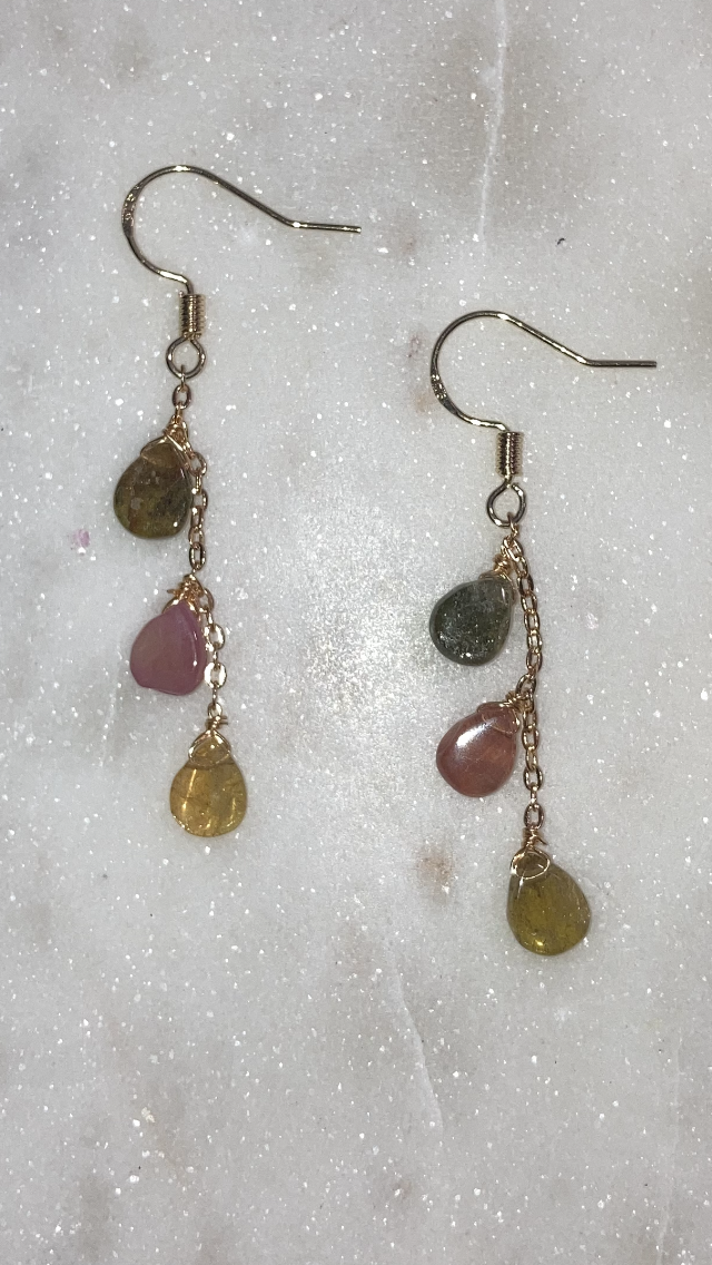 Watermelon Tourmaline Earrings