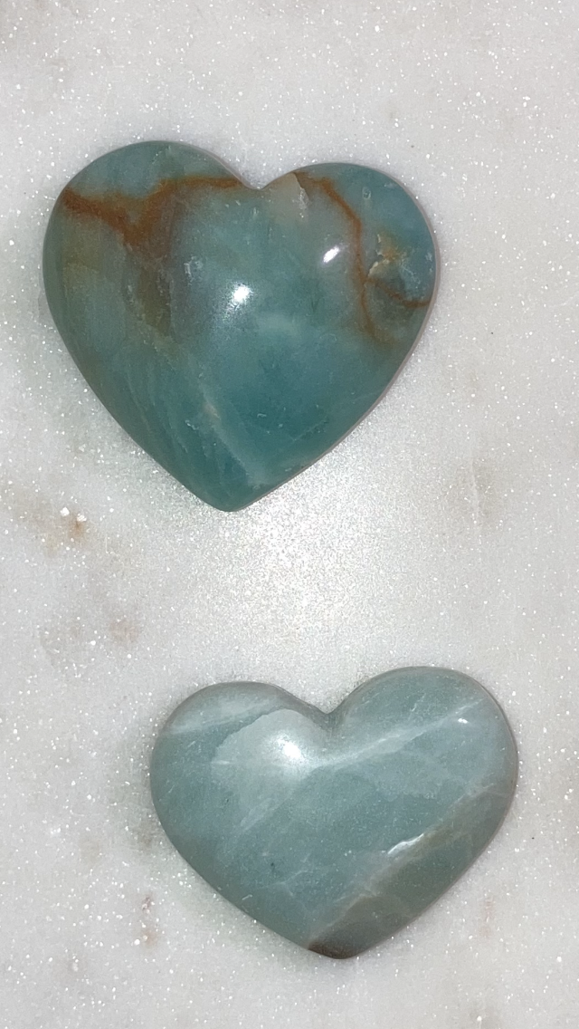 Amazonite Hearts 2pk