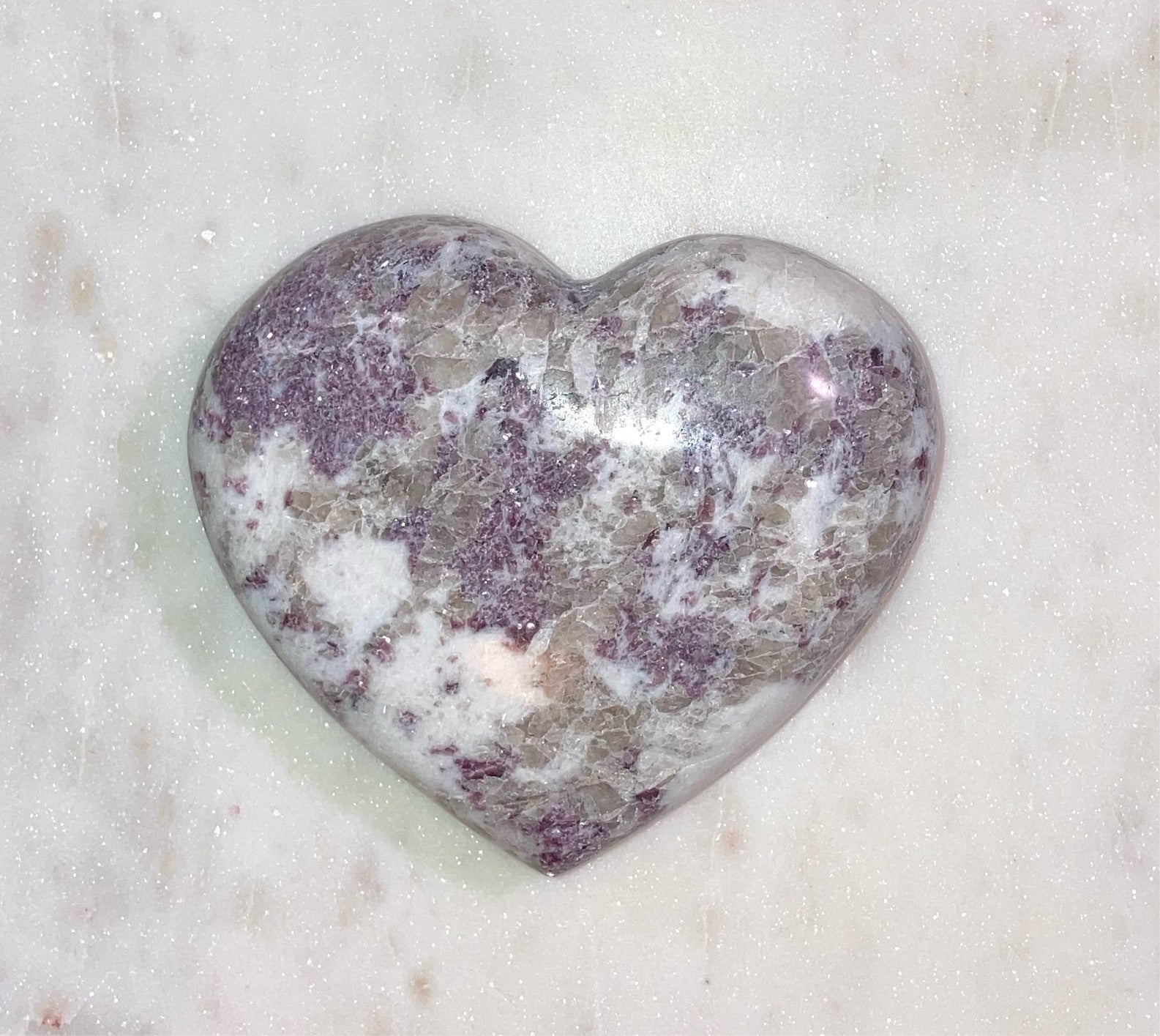 Large Lepidolite Heart