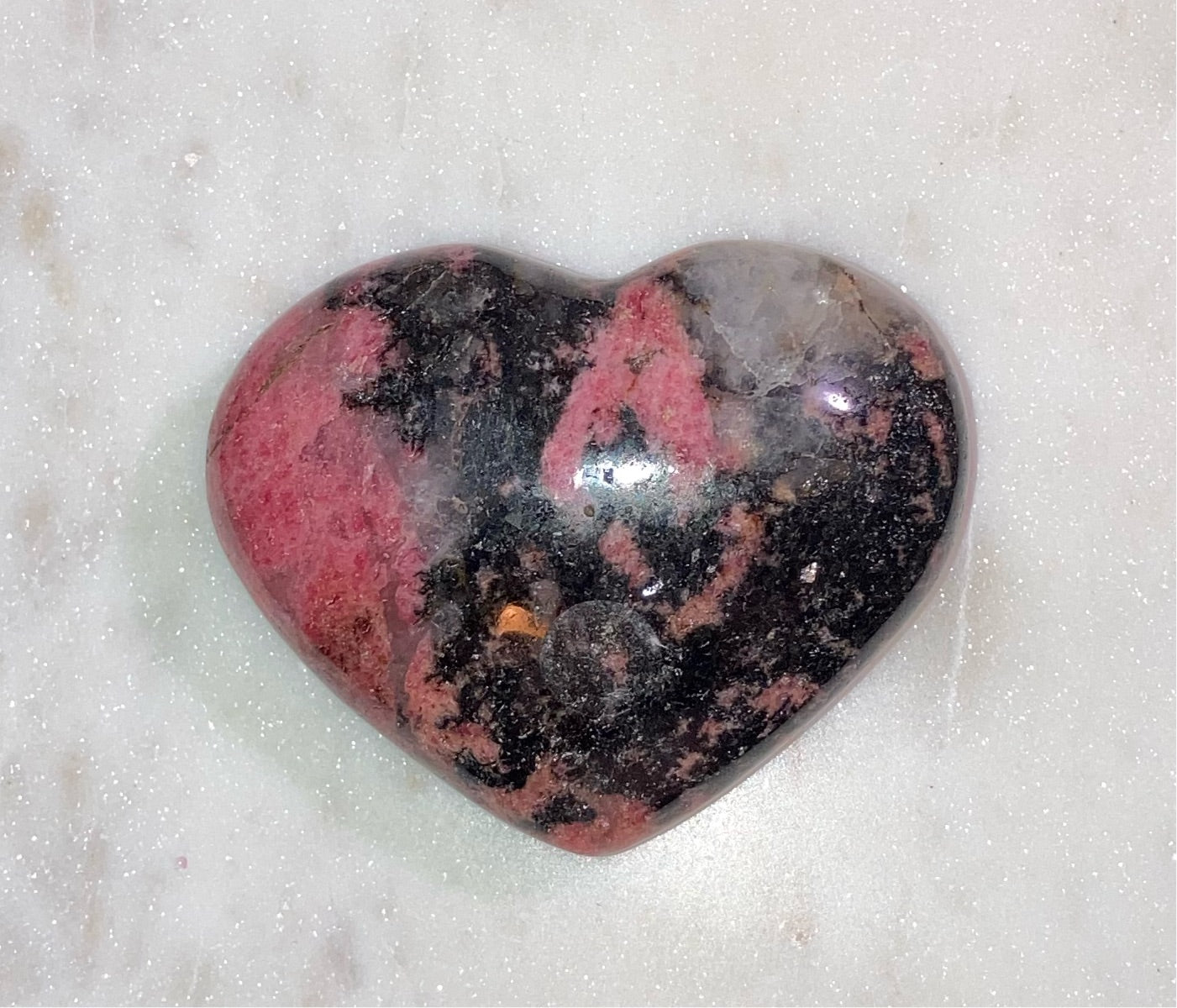 Rhodonite Puffy Heart