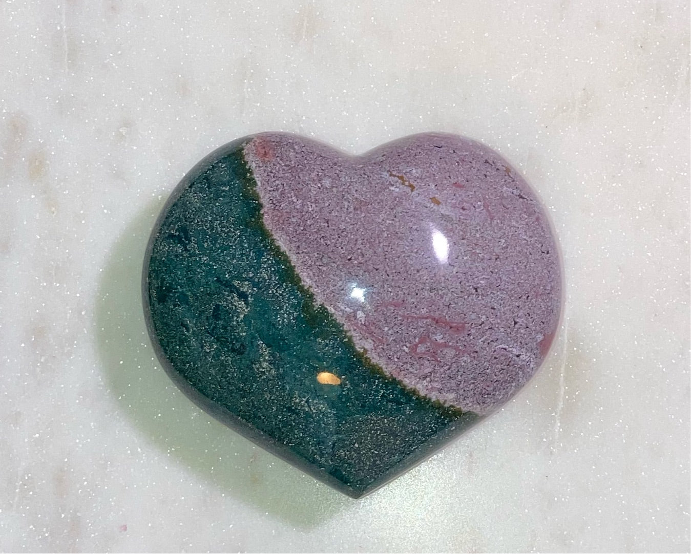 Lavender Green Ocean Jasper Heart