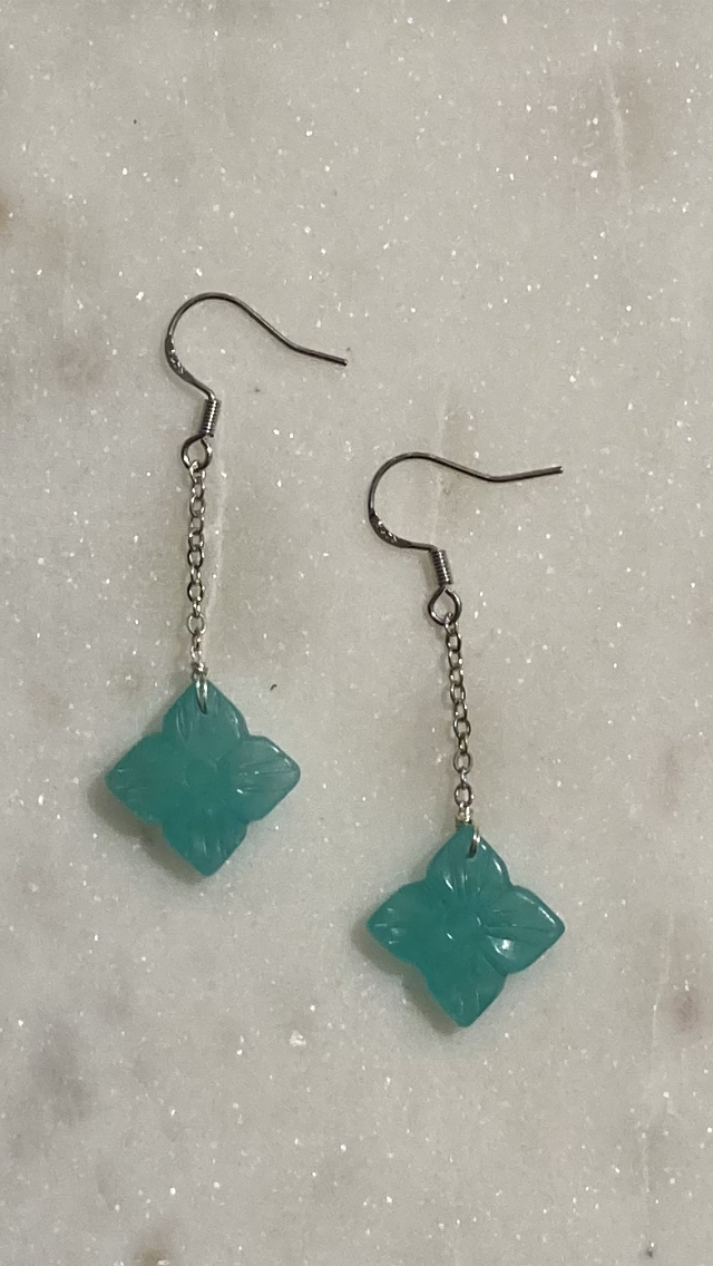 Amazonite Clover Dangle Earrings