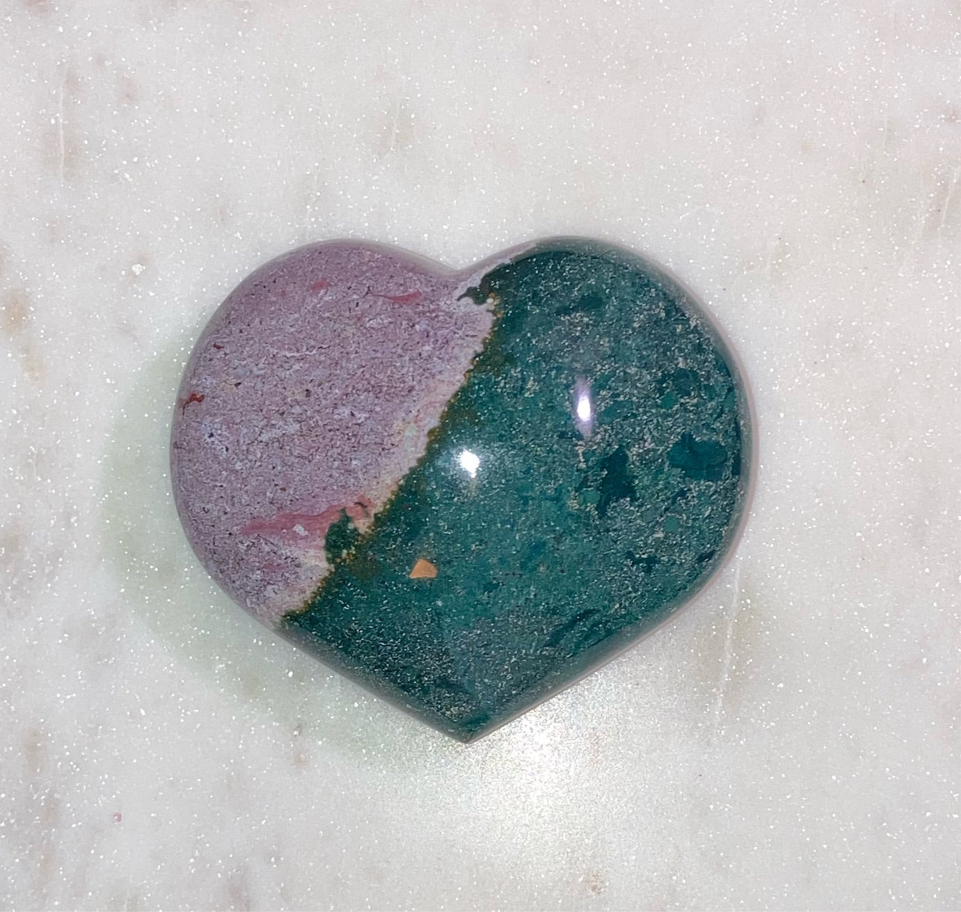 Lavender Green Ocean Jasper Heart