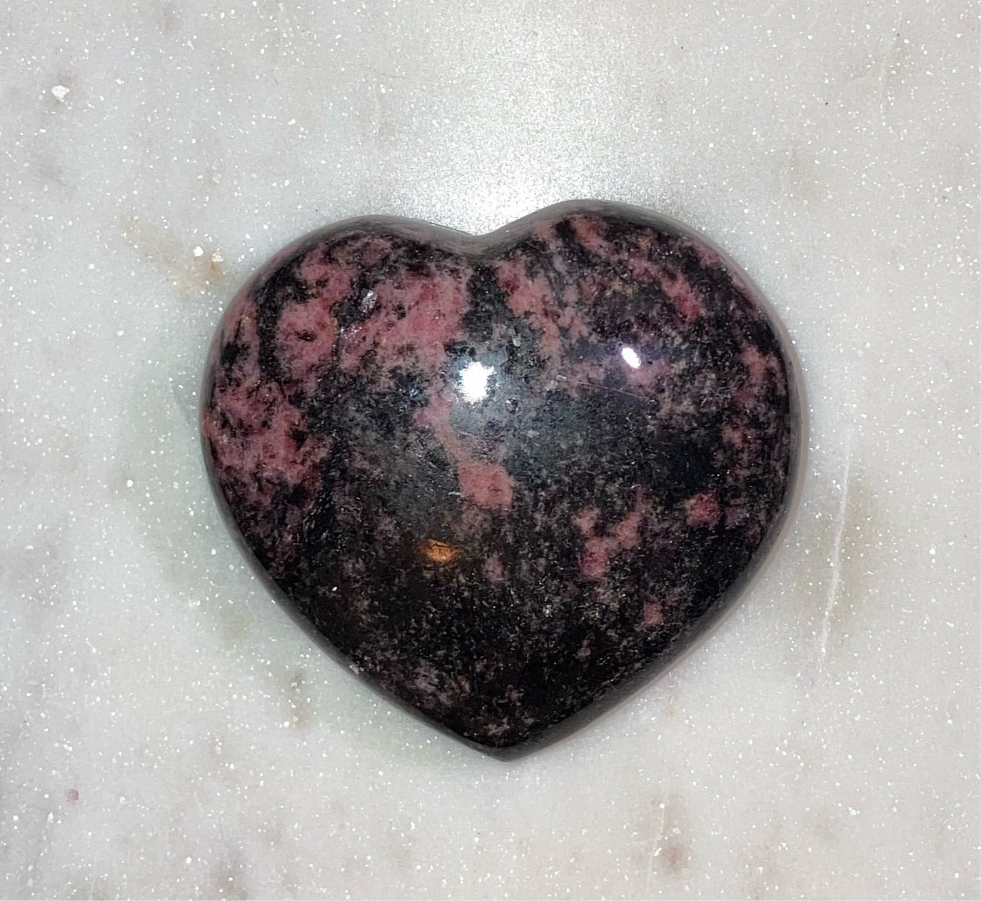 Rhodonite Puffy Heart