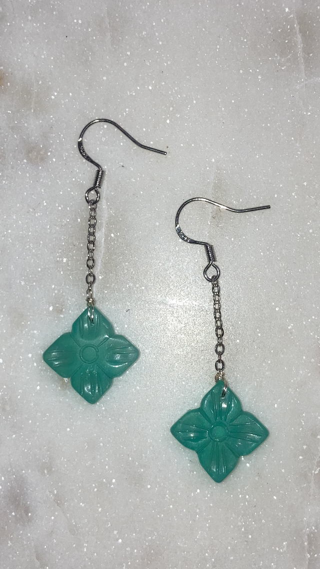 Amazonite Clover Dangle Earrings