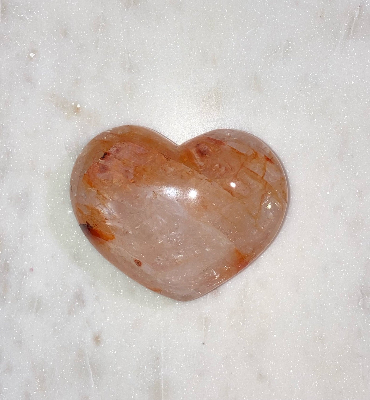 Fire Quartz Puffy Heart