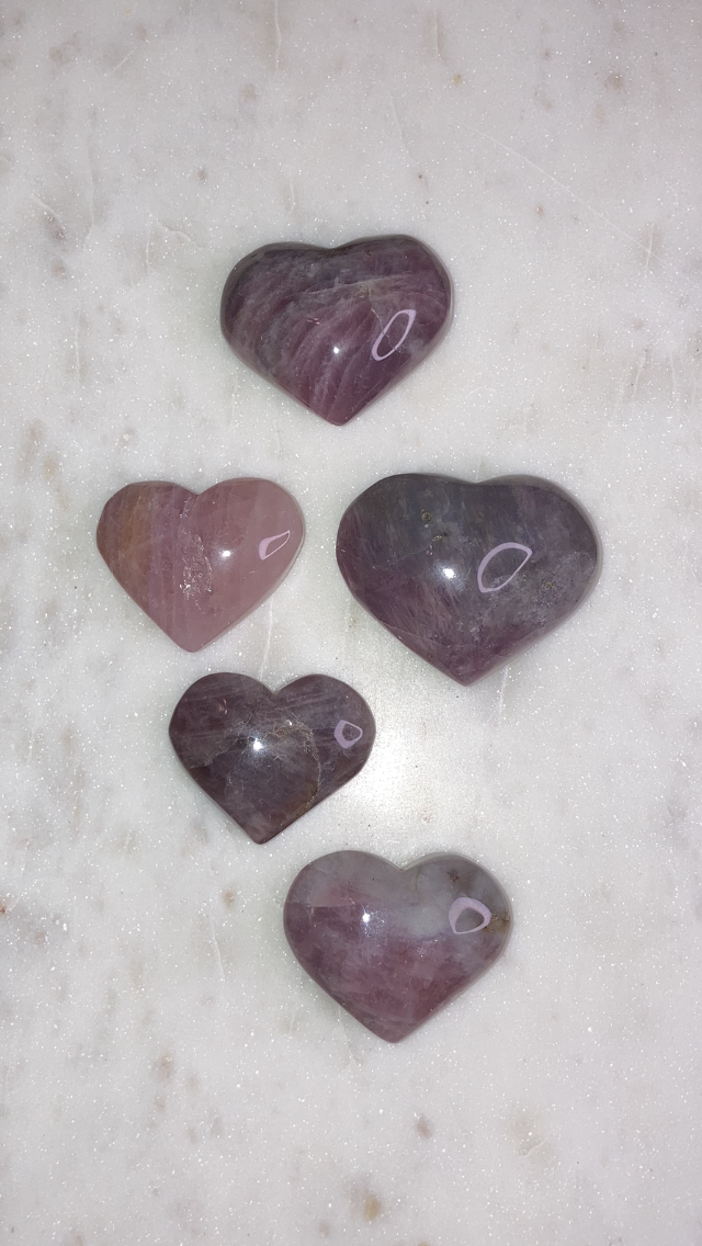 Lavender Rose Quartz Hearts